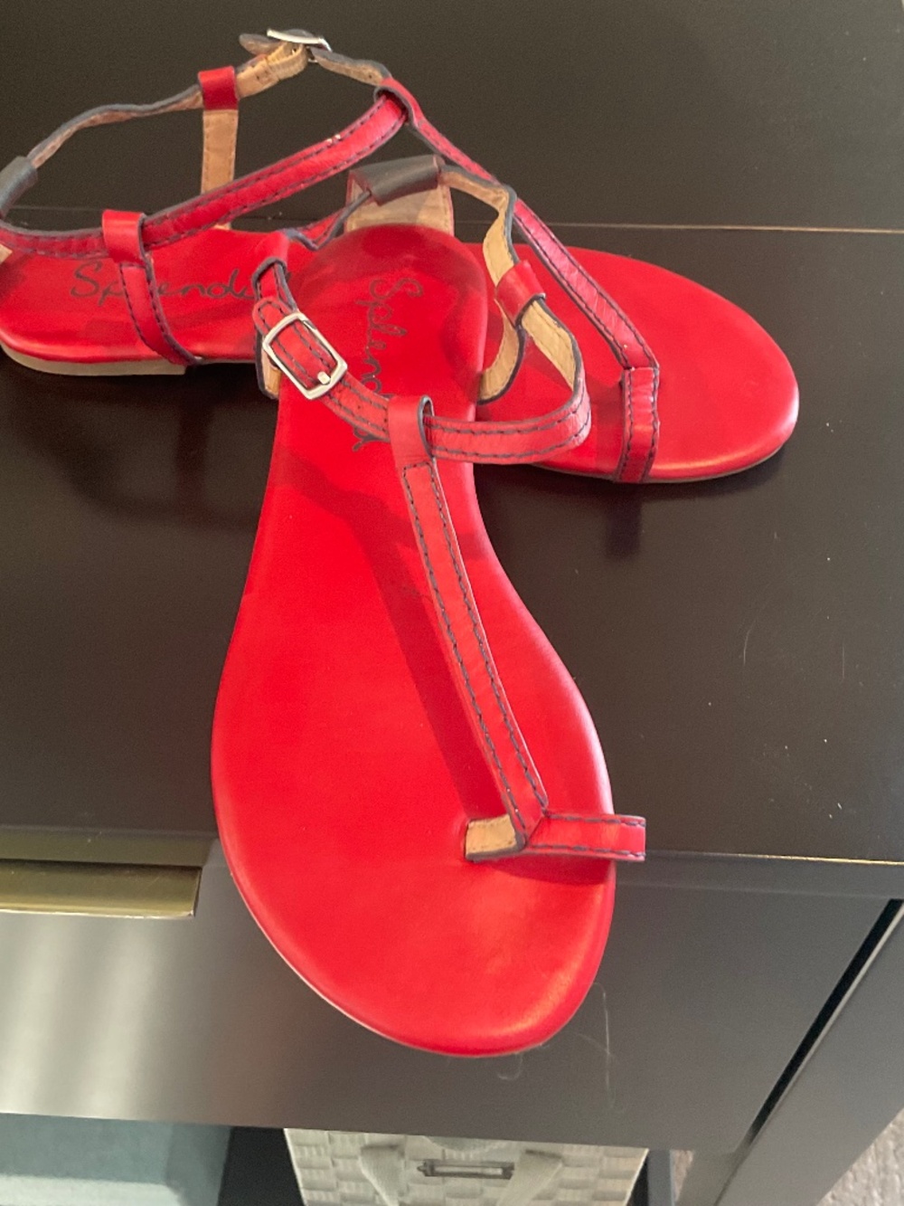 Splendid Red Leather Strapy Sandal